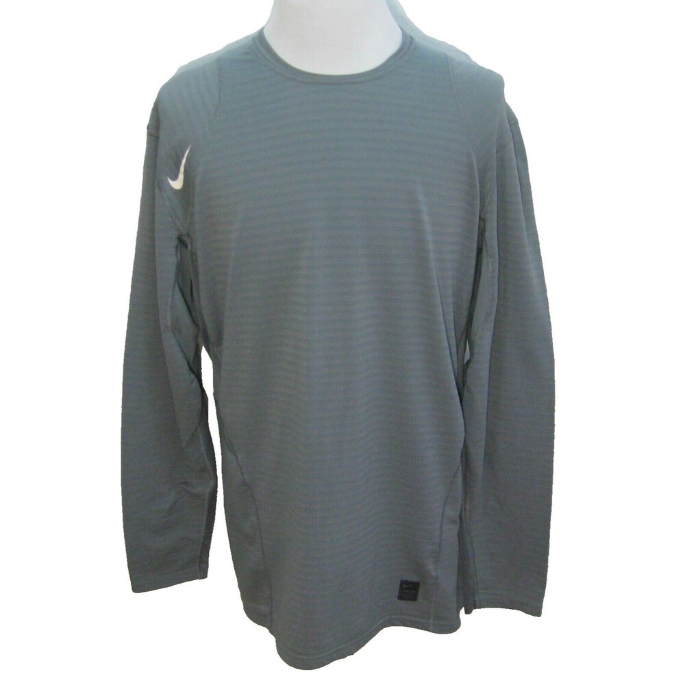 NIKE PRO Men's (Size 2XL) Gray Long Sleeve Athletic Dri-Fit T-Shirt Fitness Top